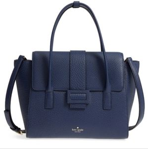 Kate Spade Leather Carlyle Street Alexa Satchel Bag in Blue